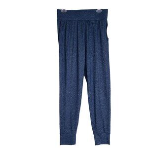 Zella Women Ankle Joggers M Soft Heather Knit Blue Fabric Zip Pockets NWT